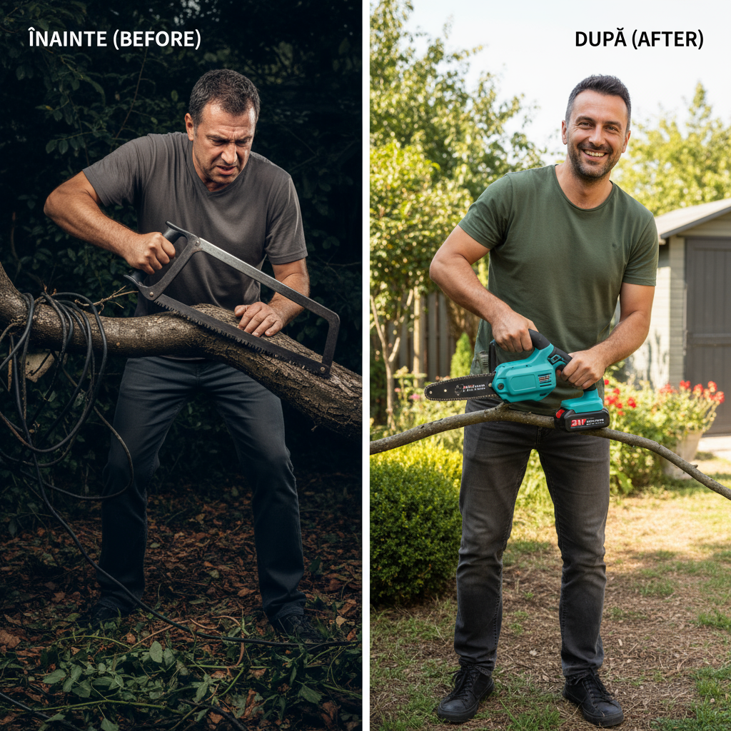 🔥 50% REDUCERE – Mini ferăstrău cu lanț profesional | Tăiere ușoară, rapidă și fără efort! + Mănușă din oțel GRATUITĂ
